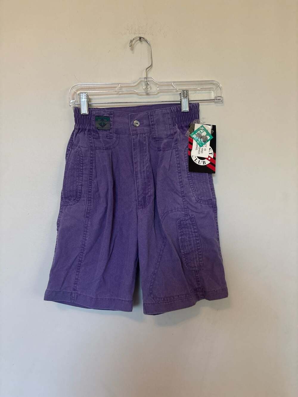 Cadet Boys Club Vintage Purple Pleated Cargo Shorts Size Medium 10-12